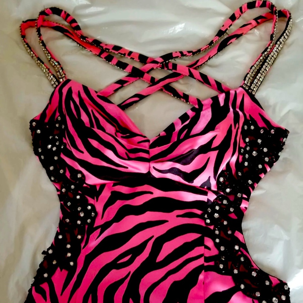 Black and pink dress